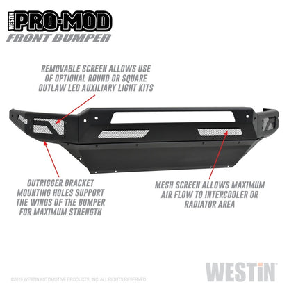Westin 13-18 Dodge Ram 1500 / 2019 Ram 1500 Classic Pro-Mod Front Bumper - Textured Black