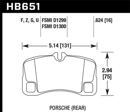 Hawk 09-11 Porsche 911 3.6L Carrera Exc. Ceramic Composite Brakes Rear ER-1 Brake Pads