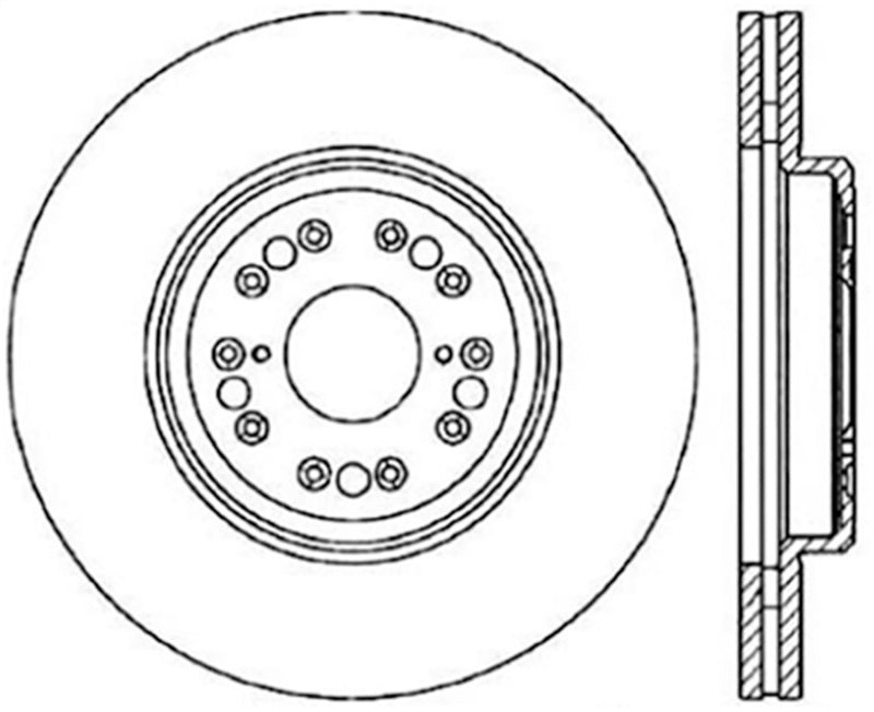 StopTech Sport Slotted (CRYO) 95-00 Lexus LS Front Right Rotor