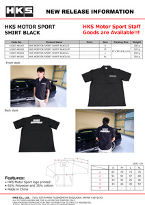 HKS MOTORSPORT BUTTON-UP SHIRT BLACK XL