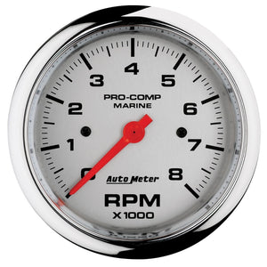 Autometer Marine Chrome Ultra-Lite 3-3/8in 8k RPM Tachometer Gauge