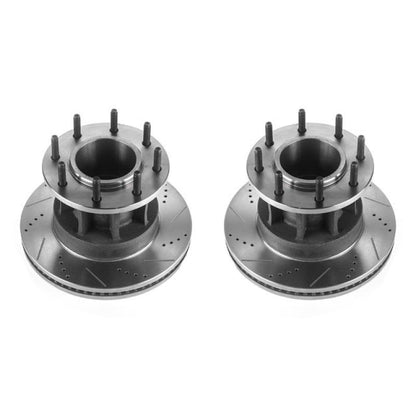 Power Stop 17-19 Ford F-350 Super Duty Front Evolution Drilled & Slotted Rotors - Pair
