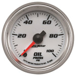 Autometer Pro-Cycle Gauge Oil Pressure 2 1/16in 100psi Digital Stepper Motor White