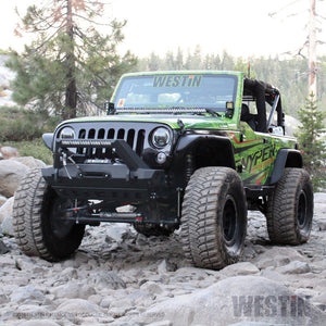 Westin 18-19 Jeep Wrangler JL Stubby Front Bumper - Textured Black