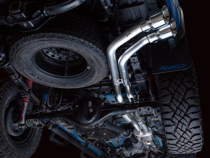 AWE Tuning 16-22 Toyota Tacoma 0FG Cat-Back Exhaust w/ BashGuard - Dual Chrome Silver Tips