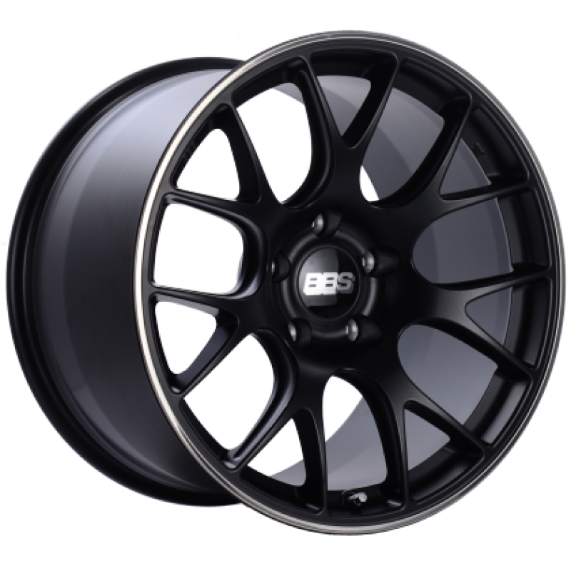 BBS CH-R 19x8.5 5x112 ET48 Satin Black Polished Rim Protector Wheel -82mm PFS/Clip Required