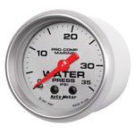 Autometer Marine Silver 2-1/16in 35 PSI Mechanical Water Pressure Gauge