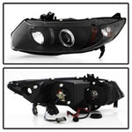 Spyder Honda Civic 06-08 2Dr Projector Headlights LED Halo Black High H1 Low H1 PRO-YD-HC06-2D-HL-BK