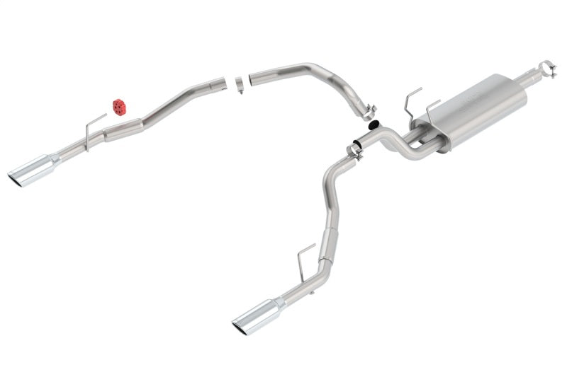 Borla 09-13 Dodge RAM 1500 5.7L CC/SB w/Fact Sngl Exhaust C/B 3x2.5in Single Round Rolled Split Rear
