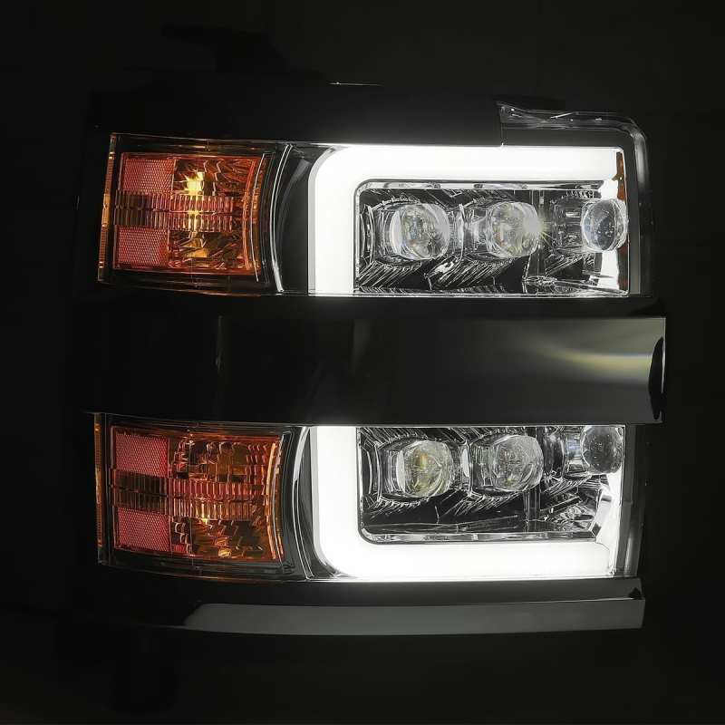 AlphaRex 15-18 Chevy 2500HD NOVA LED Proj Headlight Plank Style Jet Blk w/Activ Light/Seq Signal/DRL
