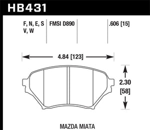 Hawk 01-05 Mazda Miata DTC-50 Front Brake Pads