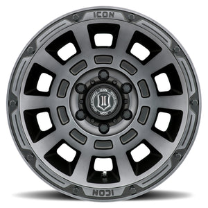 ICON Thrust 17x8.5 6x135 6mm Offset 5in BS Smoked Satin Black Tint Wheel