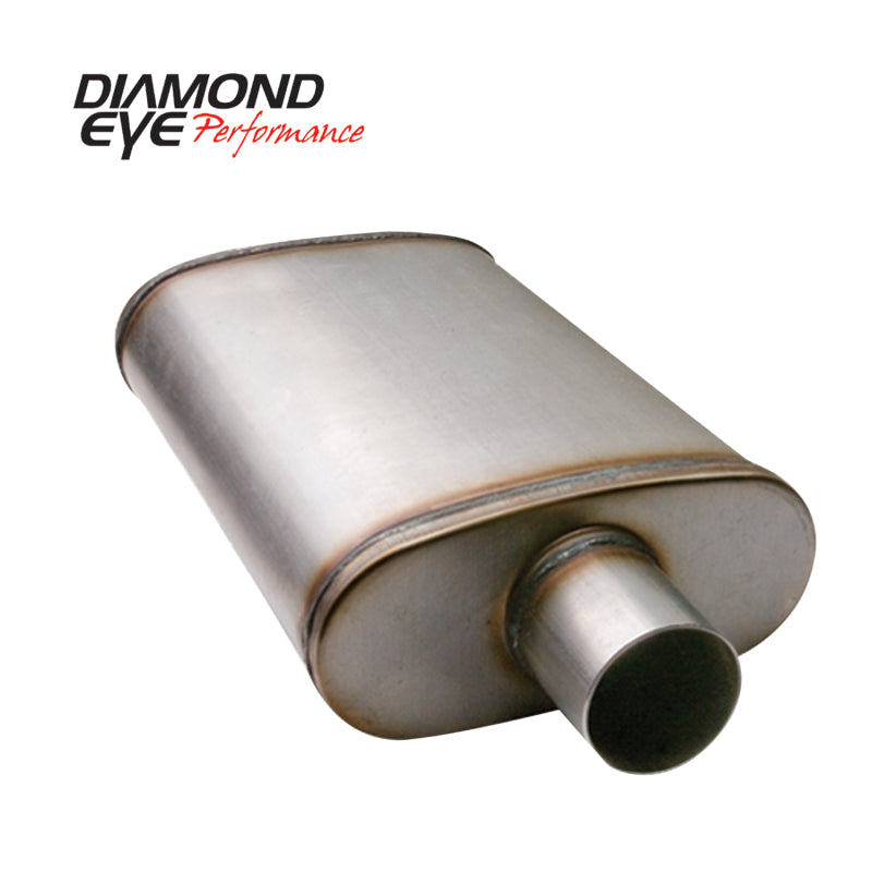 Diamond Eye Muffler 3-1/2in SGL IN/SGL OUT 22in BODY 28in OVERALL OVAL