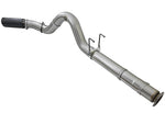 aFe Large Bore-HD 5in DPF Back 409 SS Exhaust System w/Black Tip 2017 Ford Diesel Trucks V8 6.7L(td)