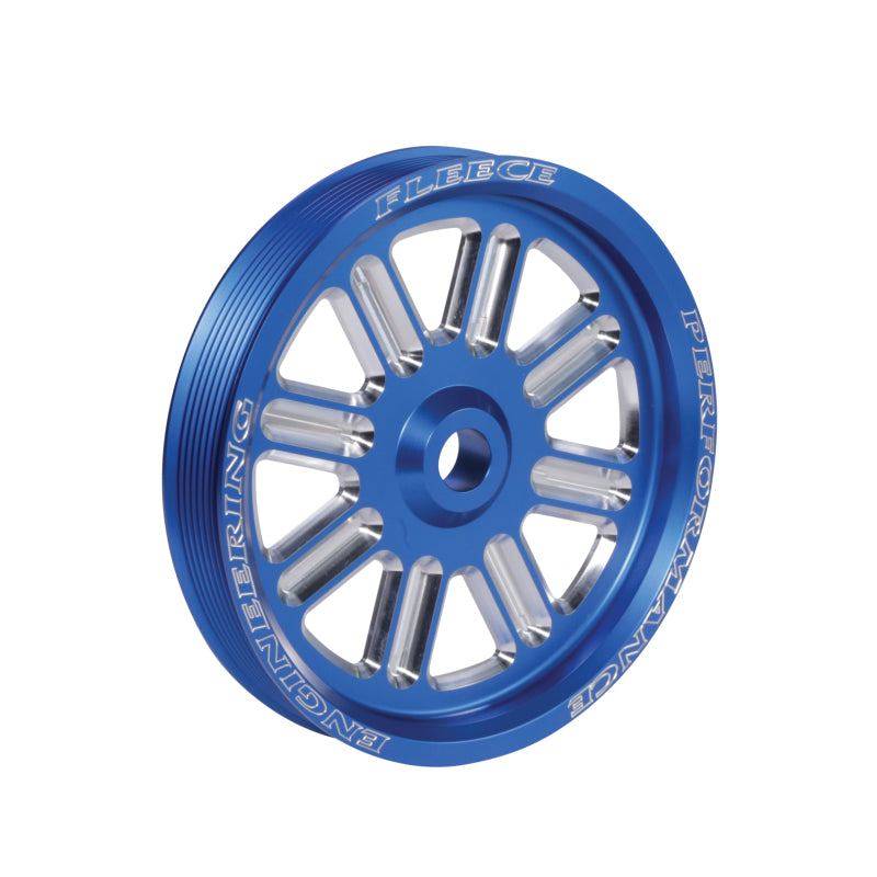 Fleece Performance Dodge Cummins Dual Pump Spoke Pulley (For Use w/ FPE Dual Pump Bracket) Blue