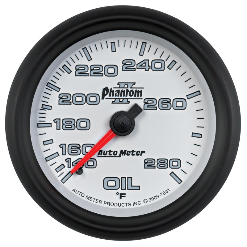 AutoMeter Gauge Oil Temp 2-5/8in. 140-280 Deg. F Mechanical Phantom II