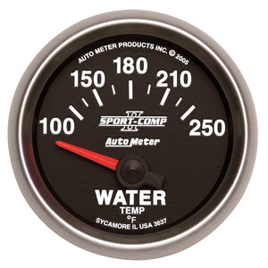 Autometer Sport-Comp II 52mm 100-250 F Short Sweep Electronic Water Temperature Gauge