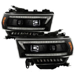 Spyder 19-22 Dodge Ram 2500 (Halogen Only) Projector Headlights - Black PRO-YD-DR19HDHALSI-SEQ-BK