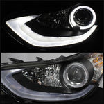 Spyder Hyundai Elantra 11-13 Projector Headlights LED Halo DRL Blk PRO-YD-HYELAN11-DRL-BK