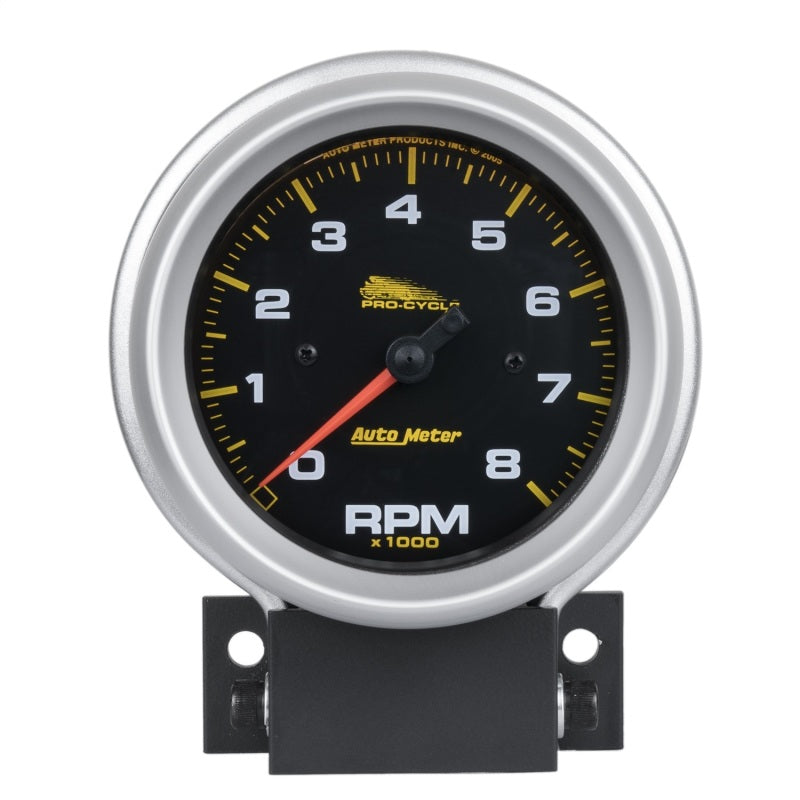 Autometer Pro-Cycle Gauge Tach 3 3/4in 8K Rpm 2 & 4 Cylinder Black Pro-Cycle