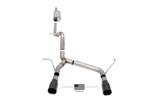 Corsa 07-18 Jeep Wrangler JKU 3.6L/3.8L 2.75in Sport Cat-Back Exhaust w/ 4in American Flag  BlacTips