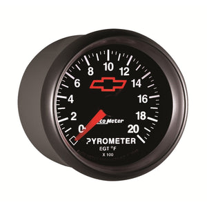 AutoMeter Gauge Pyrometer (Egt) 2-1/16in. 2000 Deg. F Stepper Motor Chevy Red Bowtie Black