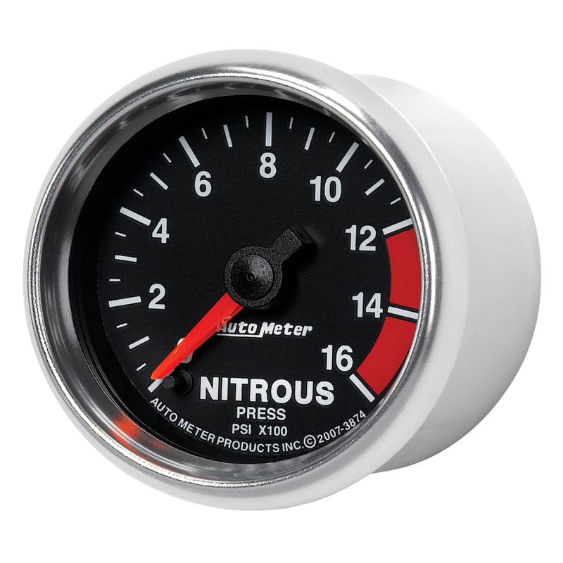 Autometer GS 2 1/16in. 1600PSI Nitrous Fuel Pressure Gauge