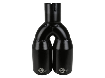 aFe MACH Force-Xp 409 Stainless Steel Clamp-on Exhaust Tip 2.5in Inlet 3.5in Outlet - Black