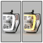 Spyder Ford F-250/350/450 08-10 V2 High-Power LED Headlights-Switch Back-Chrome PRO-YD-FS08PL-SBLB-C