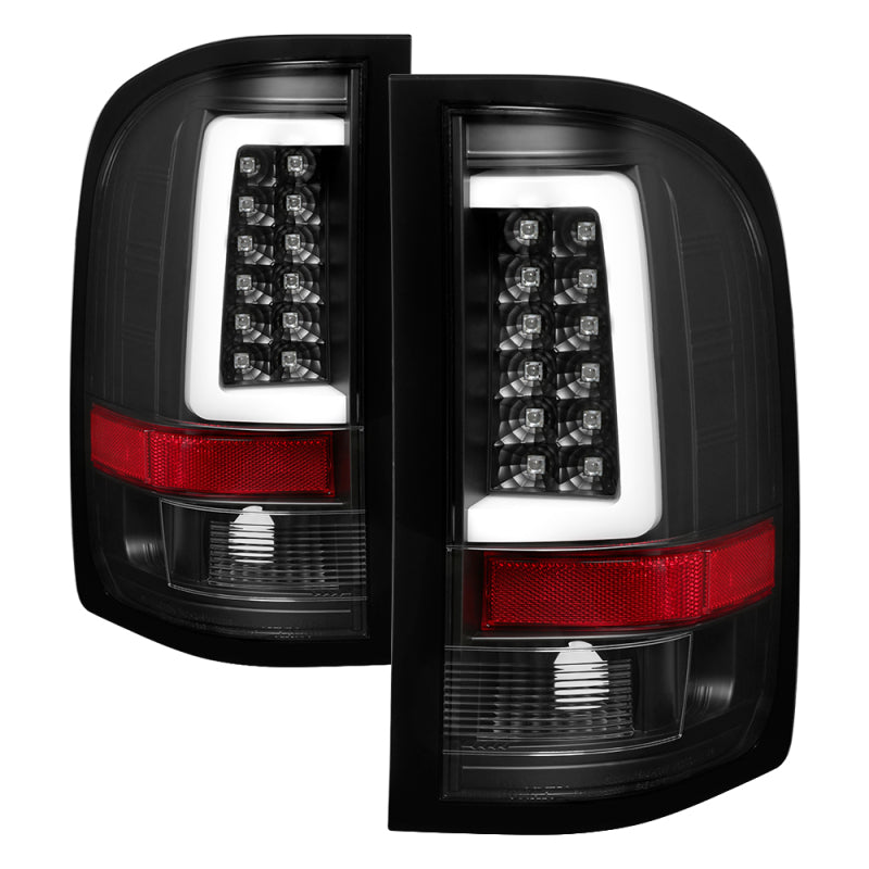 Spyder 07-13 Silverado (Will Not Work w/2010 921 Bulb) V3 LED Tail Lghts Blk ALT-YD-CS07V3-LBLED-BK