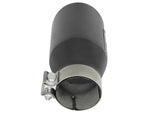 aFe MACH Force-Xp 3in 304 SS Metallic Black Exhaust Tip 3in In x 4-1/2in Out x 9in L Bolt-On Left