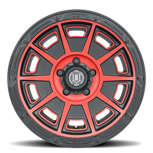 ICON Victory 17x8.5 6x120 0mm Offset 4.75in BS Satin Black w/Red Tint Wheel