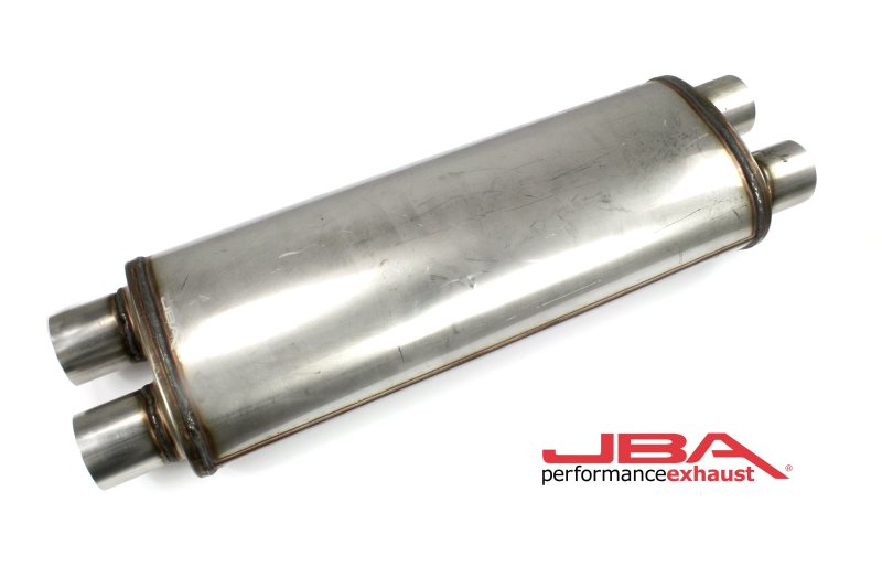 JBA Universal Chambered 304SS Muffler 22x8x5 2.5in Dual In/Dual Out