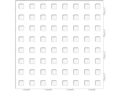 WeatherTech TechFloor 12in x 12in Solid Floor Tile w/ Raised Squares - White