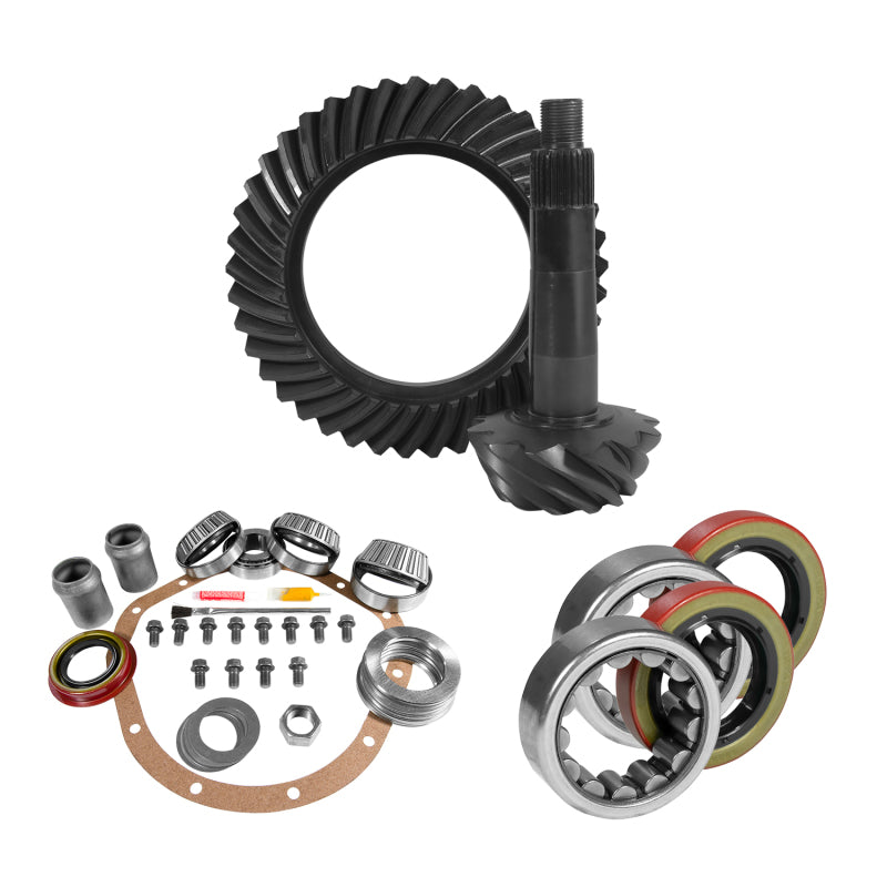 Yukon Gear 8.875in GM 12T Thick 4.11 Rear Ring & Pinion Install Kit Axle Bearings and Seals