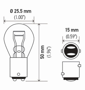 Hella Bulb 1157 12V 27/8W Ba9S S8 (2)