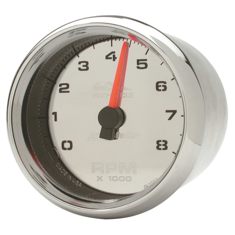 Autometer Pro-Cycle Gauge Tach 2-5/8in 8K Rpm 2&4 Cylinder Chrome