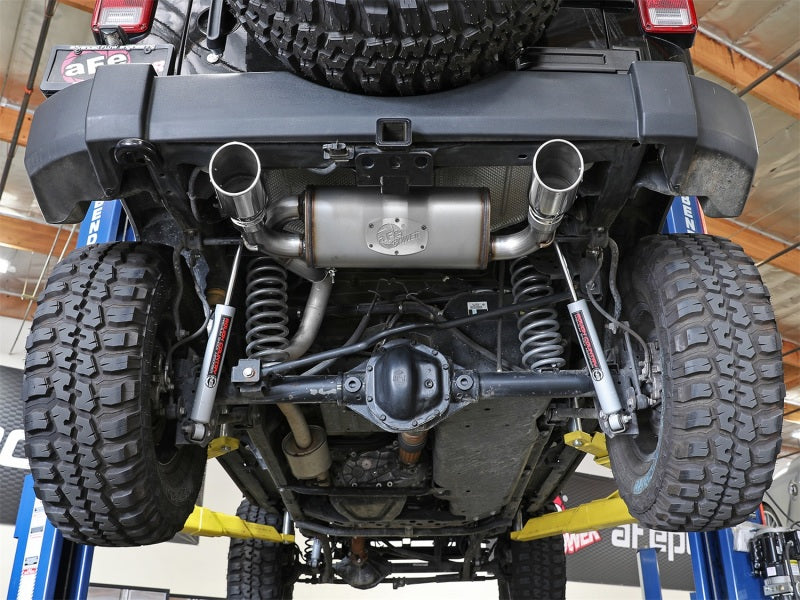 aFe Rebel Series 2.5in 409 SS Axle-Back Exhaust w/Polished Tips 07+ Jeep Wrangler (JK) V6 3.6L/3.8L