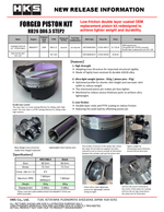 HKS Step2 Forged Piston Kit For RB26 - 86.5mm Bore