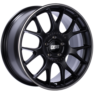 BBS CH-R 18x9 5x120 ET44 Satin Black Polished Rim Protector Wheel -82mm PFS/Clip Required