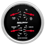 Autometer Designer Black 5in Quad Gauge - Fuel Level / Oil Pressure / Water Temperature / Voltmeter