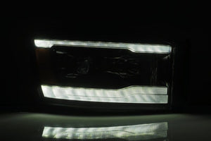 AlphaRex 06-08 Dodge Ram 1500HD PRO-Series Projector Headlights Plank Style Black w/Seq Signal/DRL