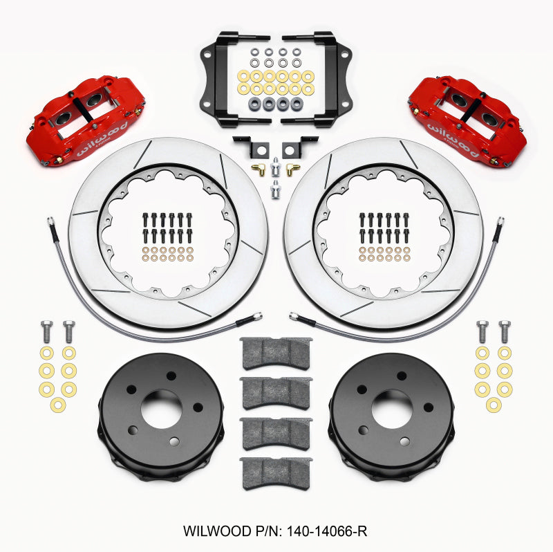 Wilwood Narrow Superlite 4R Rear Kit 14.00in Red 2007-up Jeep JK w/Lines