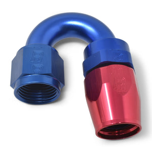 Russell Performance -10 AN Red/Blue 180 Degree Full Flow Swivel Hose End (With 15/16in Radius)