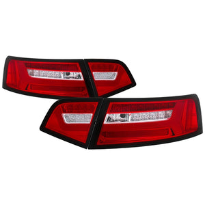 Spyder 09-11 Audi A6 LED Tail Lights - Red Clear (ALT-YD-AA609-LED-RC)