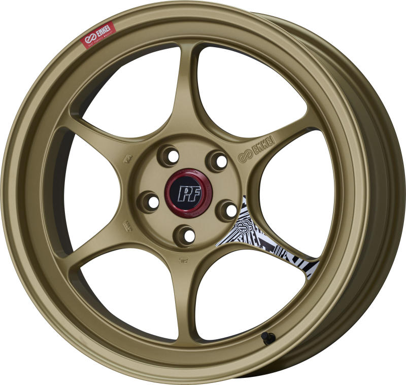 Enkei PF06 18x11in 5x114.3 BP 15mm Offset 75mm Bore Gold Wheel