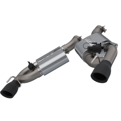 2016-2024 Chevrolet Camaro SS  QTP Screamer Axle Back Dual Tip Bumper Black Tips