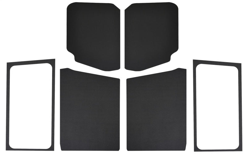 DEI 18-23 Jeep Wrangler JL 2-Door Boom Mat Complete Headliner Kit - 7 Piece - Black Leather Look