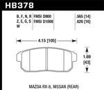 Hawk 03-07 RX8 HPS Street Rear Brake Pads (D1008)