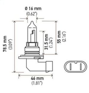 Hella 9005/HB3 12V 100W P20d T4 Halogen Bulb